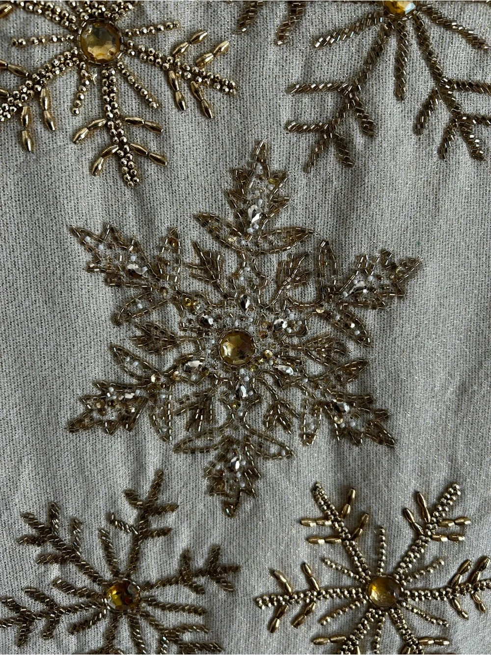 Tahari Gold Beaded Table Runner Glam Christmas Holiday NYE Party 16